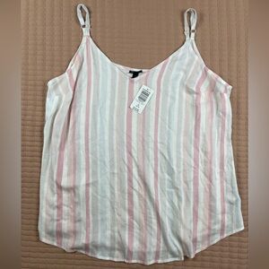Torrid Pink and White Striped Cami Tank